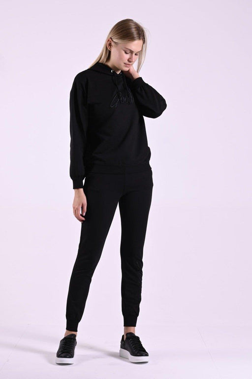 Paçası Lastikli Nakış Yazı Baskılı Kapşonlu Eşofman Takımı 9154