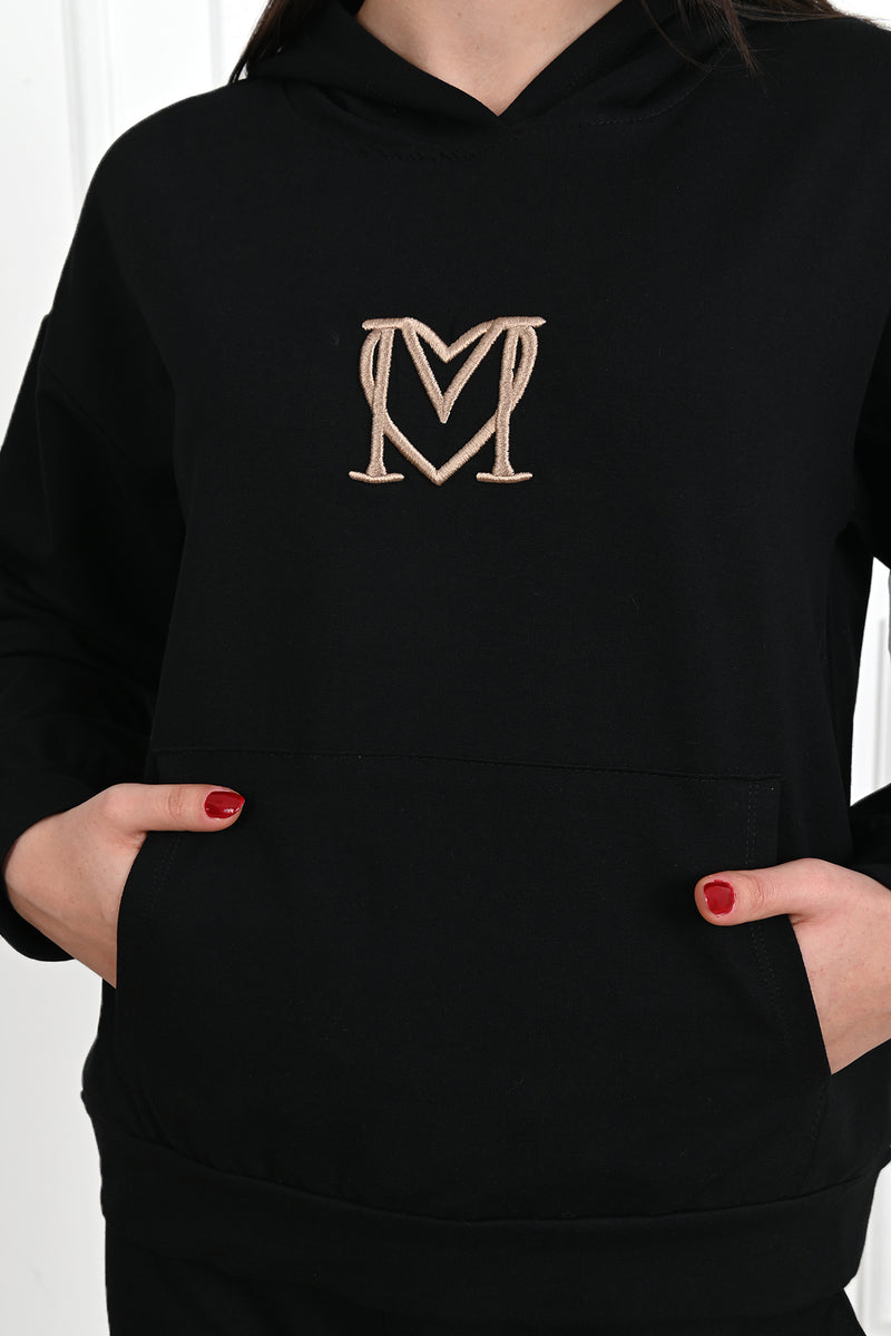 Kadın Baskılı Cepli Uzun Kollu Eşofman Takımı 3679-23