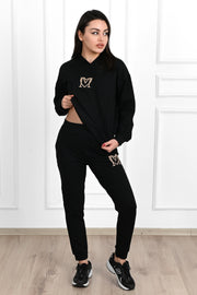 Kadın Baskılı Cepli Uzun Kollu Eşofman Takımı 3679-23