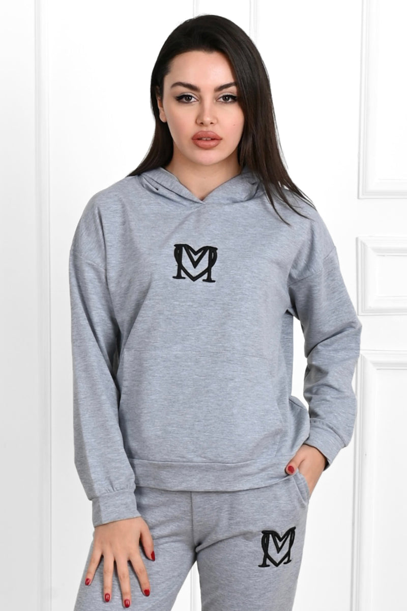 Kadın Baskılı Cepli Uzun Kollu Eşofman Takımı 3679-23