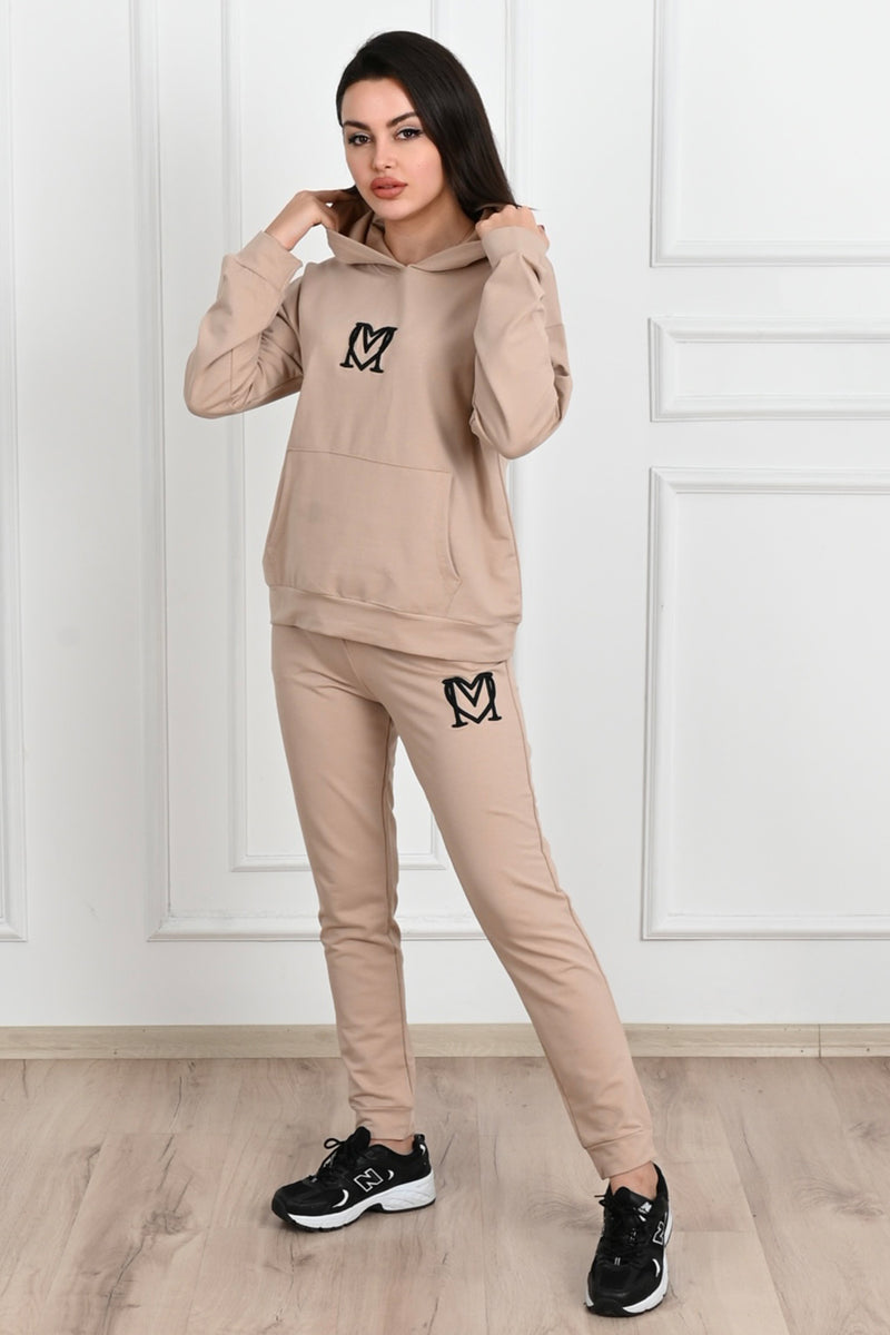 Kadın Baskılı Cepli Uzun Kollu Eşofman Takımı 3679-23