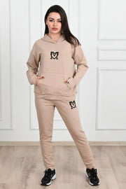 Kadın Baskılı Cepli Uzun Kollu Eşofman Takımı 3679-23