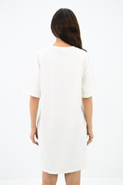Kadın Baskılı Oversize T-shirt Elbise 5218-24