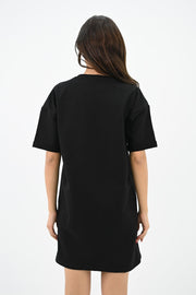 Kadın Baskılı Oversize T-shirt Elbise 5218-24