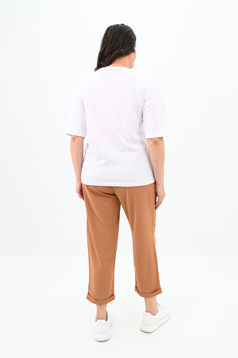 Kadın Büyük Beden Baskı Detaylı T-shirt Takım 8105-24