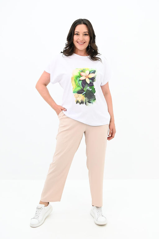 Kadın Büyük Beden Çiçek Baskı Detaylı Eşofman Takımı 8119-25