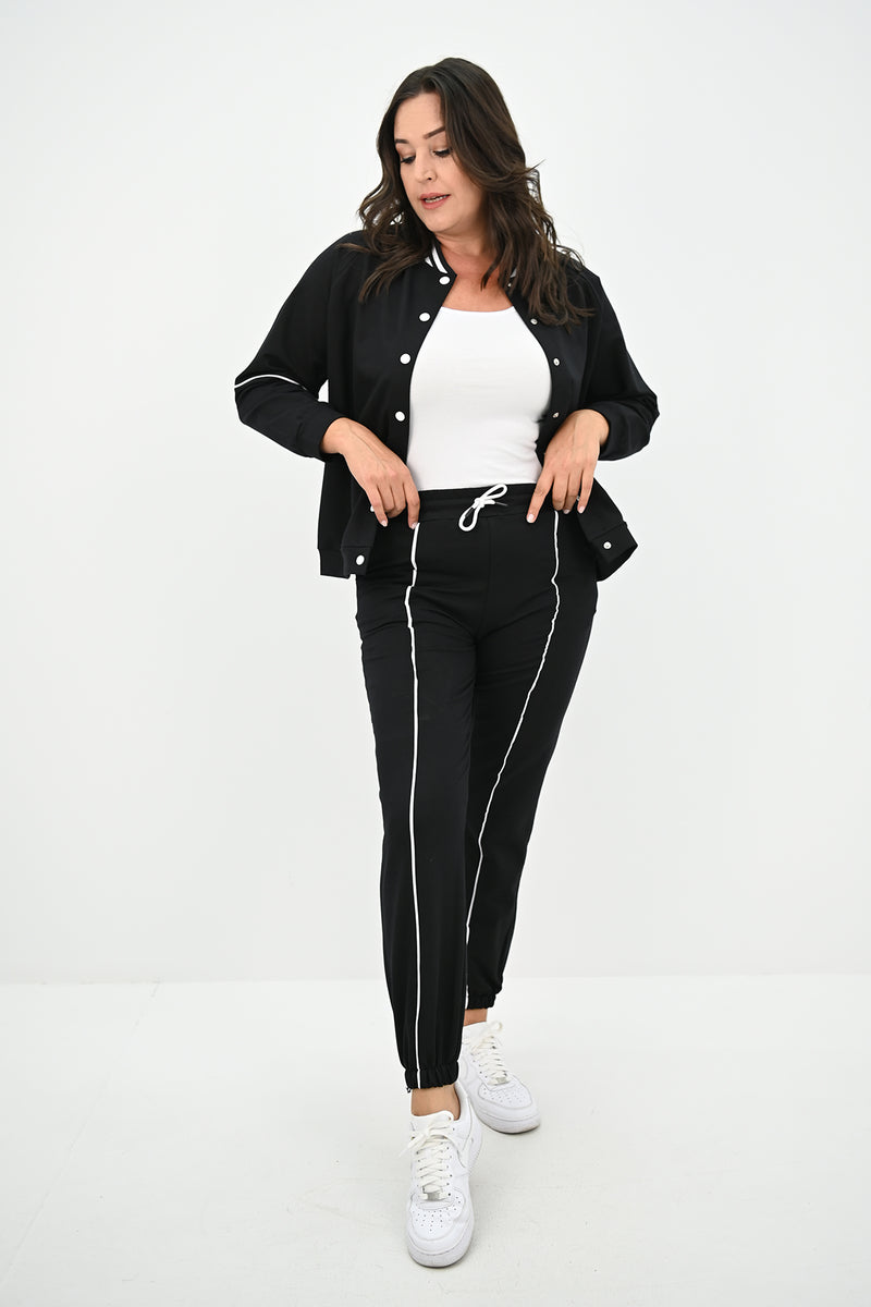 Kadın Büyük Beden Çıtçıt Kapama Detaylı Eşofman Takımı 8132-25