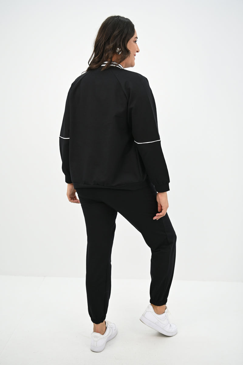 Kadın Büyük Beden Çıtçıt Kapama Detaylı Eşofman Takımı 8132-25