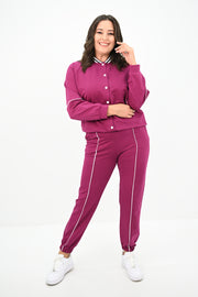 Kadın Büyük Beden Çıtçıt Kapama Detaylı Eşofman Takımı 8132-25