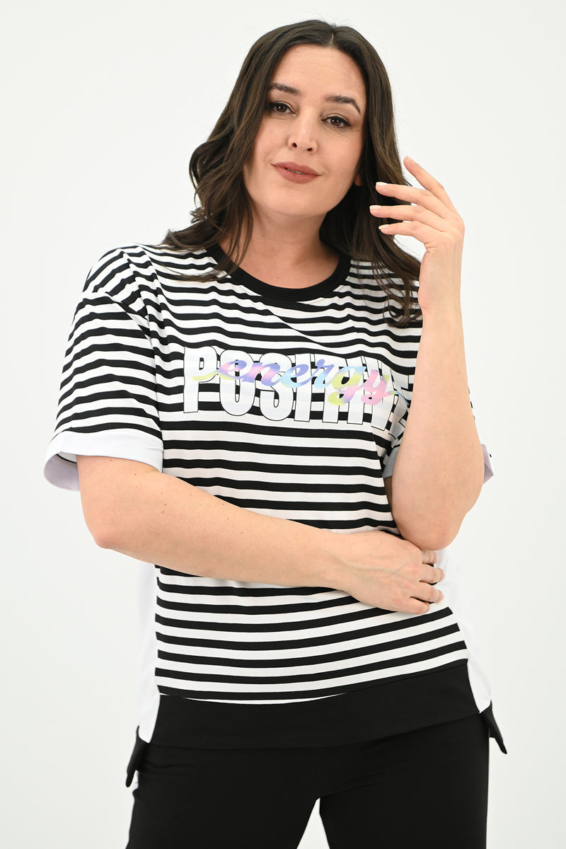 Kadın Büyük Beden Çizgili Eşofman Takımı 8106-24