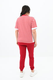 Kadın Büyük Beden Çizgili Eşofman Takımı 8106-24