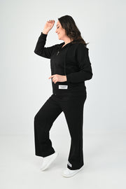 Kadın Büyük Beden Etiket Detaylı Kapüşonlu Eşofman Takımı 8077-24