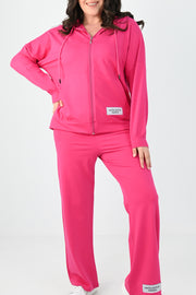 Kadın Büyük Beden Etiket Detaylı Kapüşonlu Eşofman Takımı 8077-24