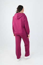 Kadın Büyük Beden Etiket Detaylı Kapüşonlu Eşofman Takımı 8077-24