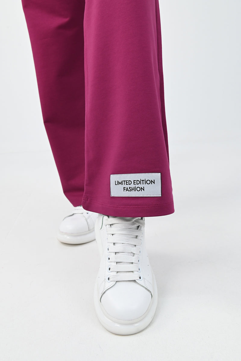 Kadın Büyük Beden Etiket Detaylı Kapüşonlu Eşofman Takımı 8077-24