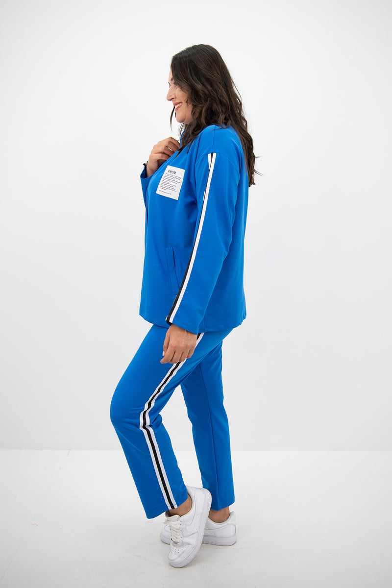 Kadın Büyük Beden Fermuarlı Yaka Şerit Detaylı Eşofman Takımı 8135-25