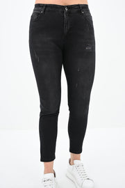 Kadın Büyük Beden Füme Jean Pantolon 6188-23