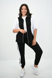 Kadın Büyük Beden Gömlek Yaka Fermuarlı Eşofman Takımı 8141-25