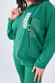 Kadın Büyük Beden Harmony Baskı Detaylı Eşofman Takımı 8079-24