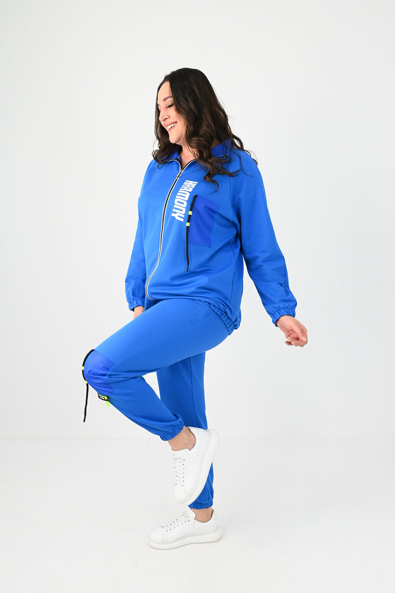 Kadın Büyük Beden Harmony Baskı Detaylı Eşofman Takımı 8079-24