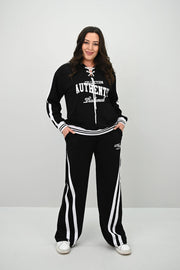 Kadın Büyük Beden Kordonlu Bol Paça Eşofman Takımı 8164-25