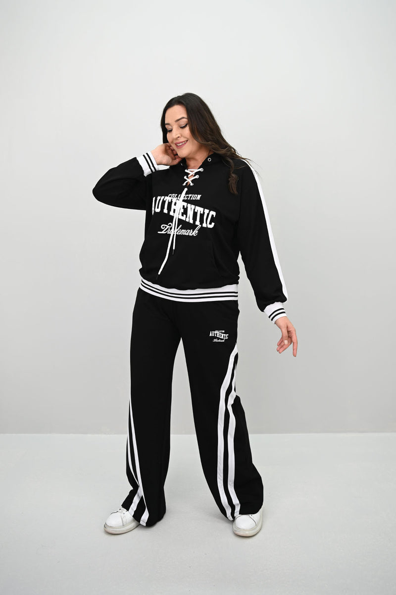 Kadın Büyük Beden Kordonlu Bol Paça Eşofman Takımı 8164-25