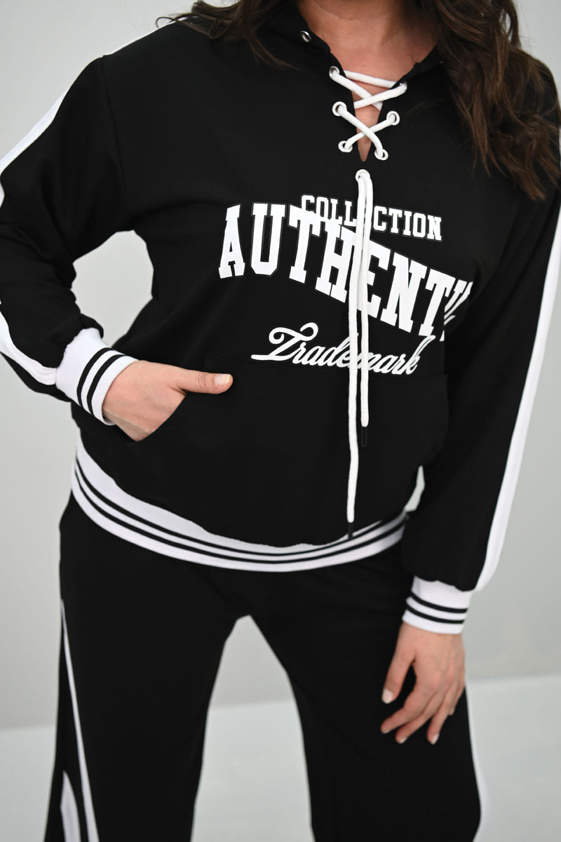 Kadın Büyük Beden Kordonlu Bol Paça Eşofman Takımı 8164-25