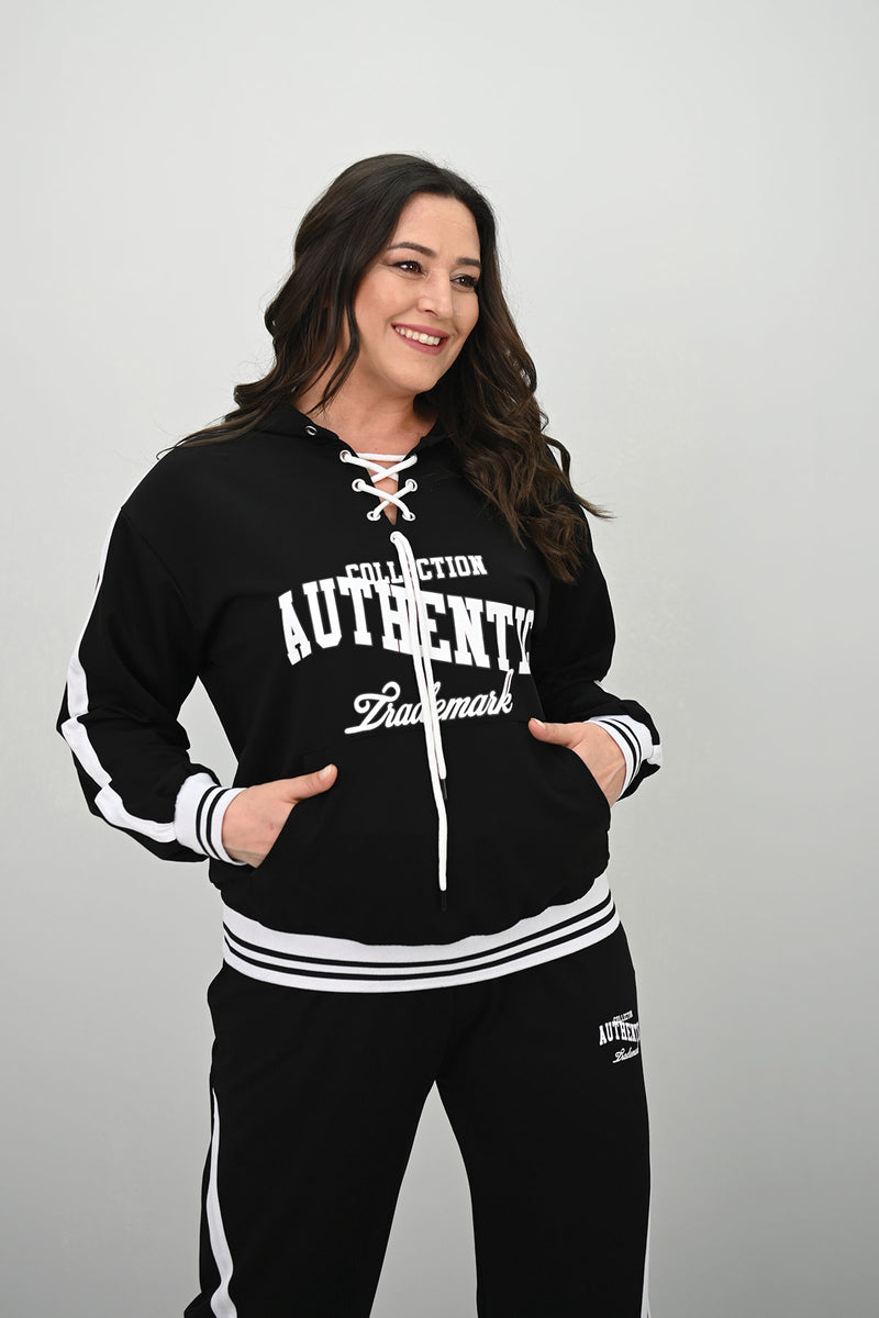 Kadın Büyük Beden Kordonlu Bol Paça Eşofman Takımı 8164-25