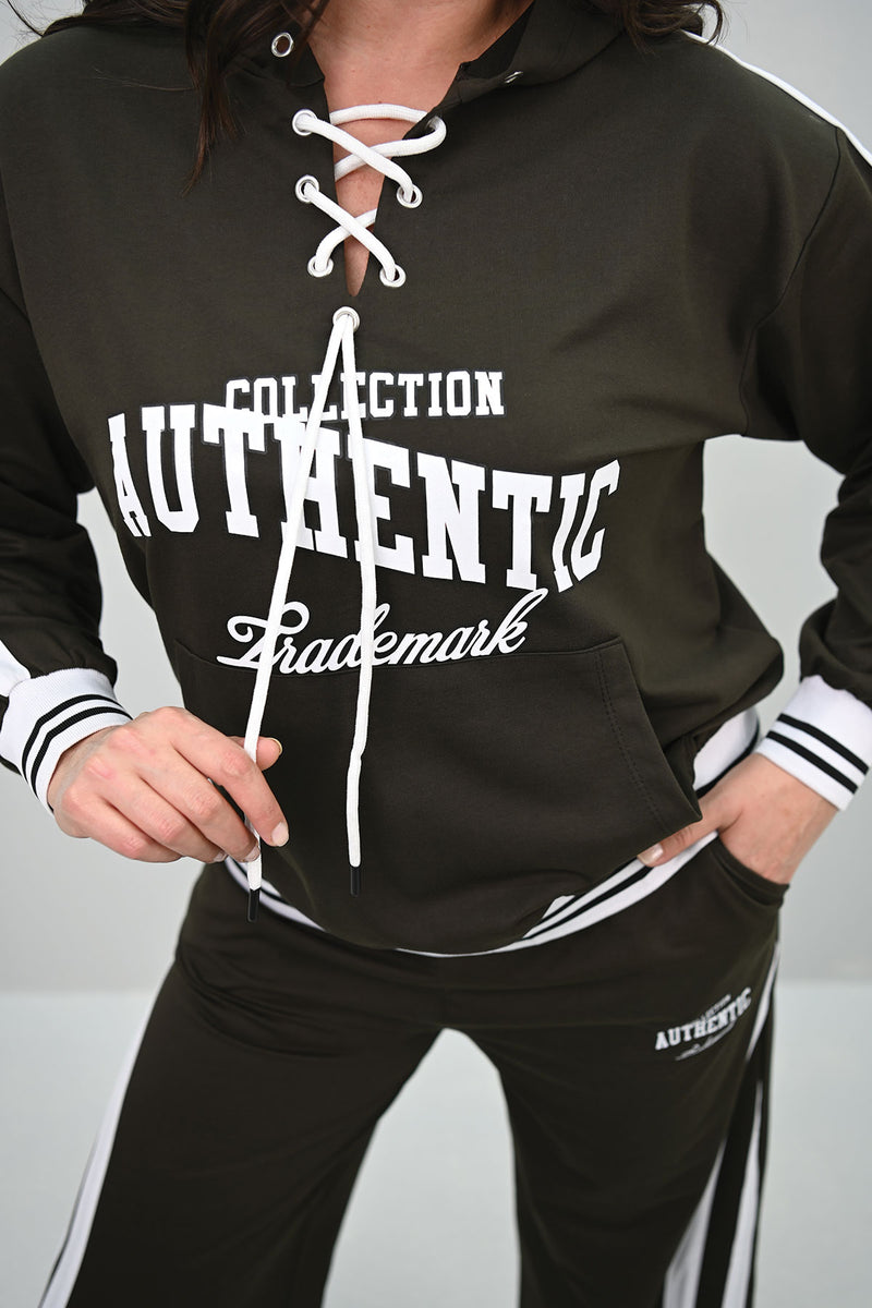 Kadın Büyük Beden Kordonlu Bol Paça Eşofman Takımı 8164-25