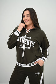 Kadın Büyük Beden Kordonlu Bol Paça Eşofman Takımı 8164-25