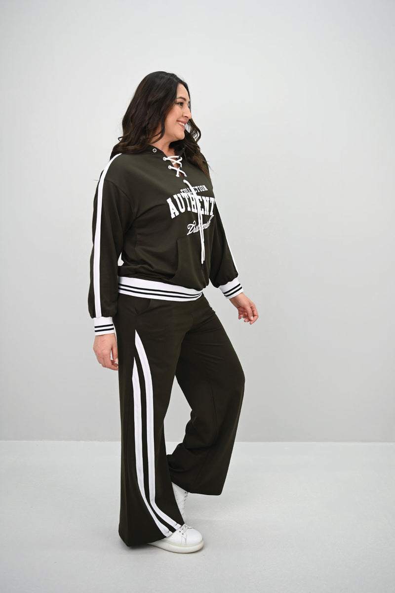 Kadın Büyük Beden Kordonlu Bol Paça Eşofman Takımı 8164-25