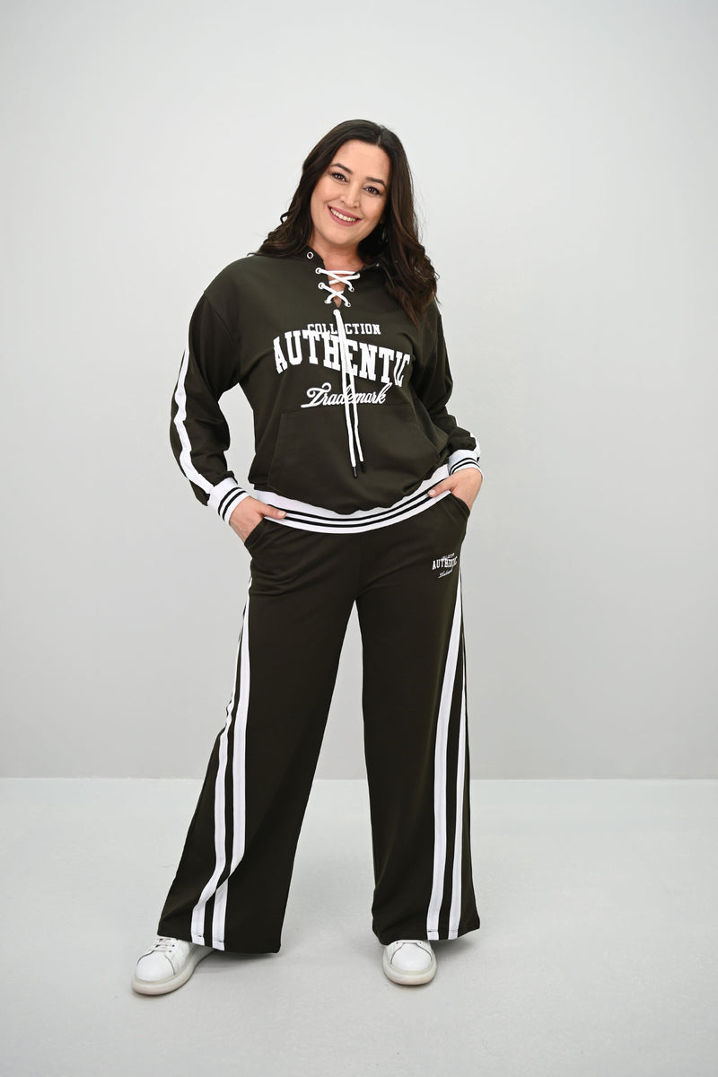 Kadın Büyük Beden Kordonlu Bol Paça Eşofman Takımı 8164-25