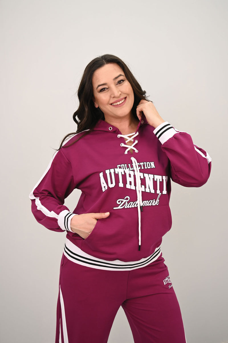 Kadın Büyük Beden Kordonlu Bol Paça Eşofman Takımı 8164-25