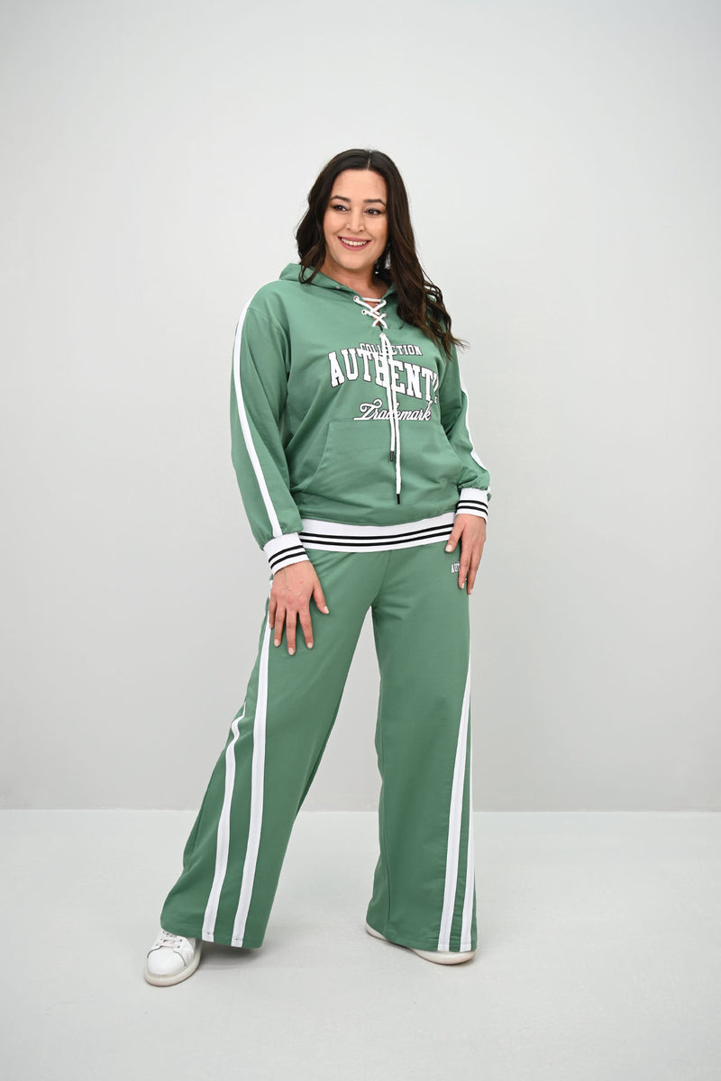 Kadın Büyük Beden Kordonlu Bol Paça Eşofman Takımı 8164-25