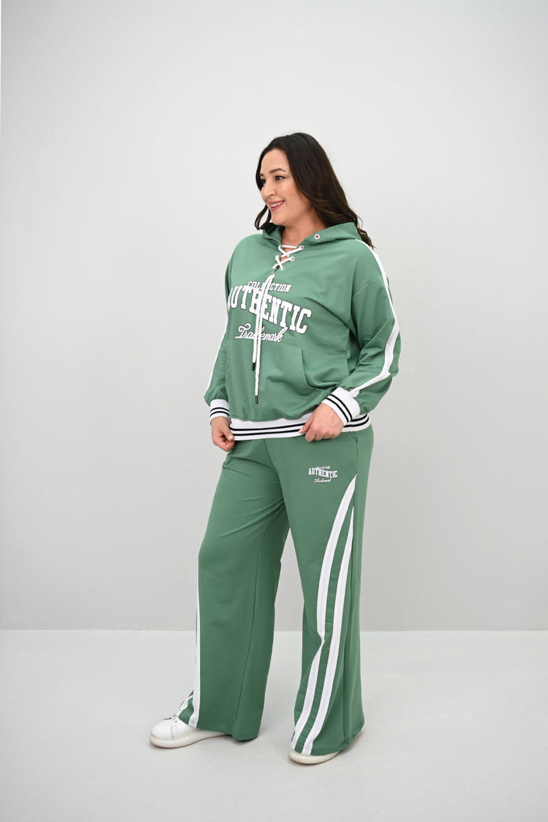 Kadın Büyük Beden Kordonlu Bol Paça Eşofman Takımı 8164-25