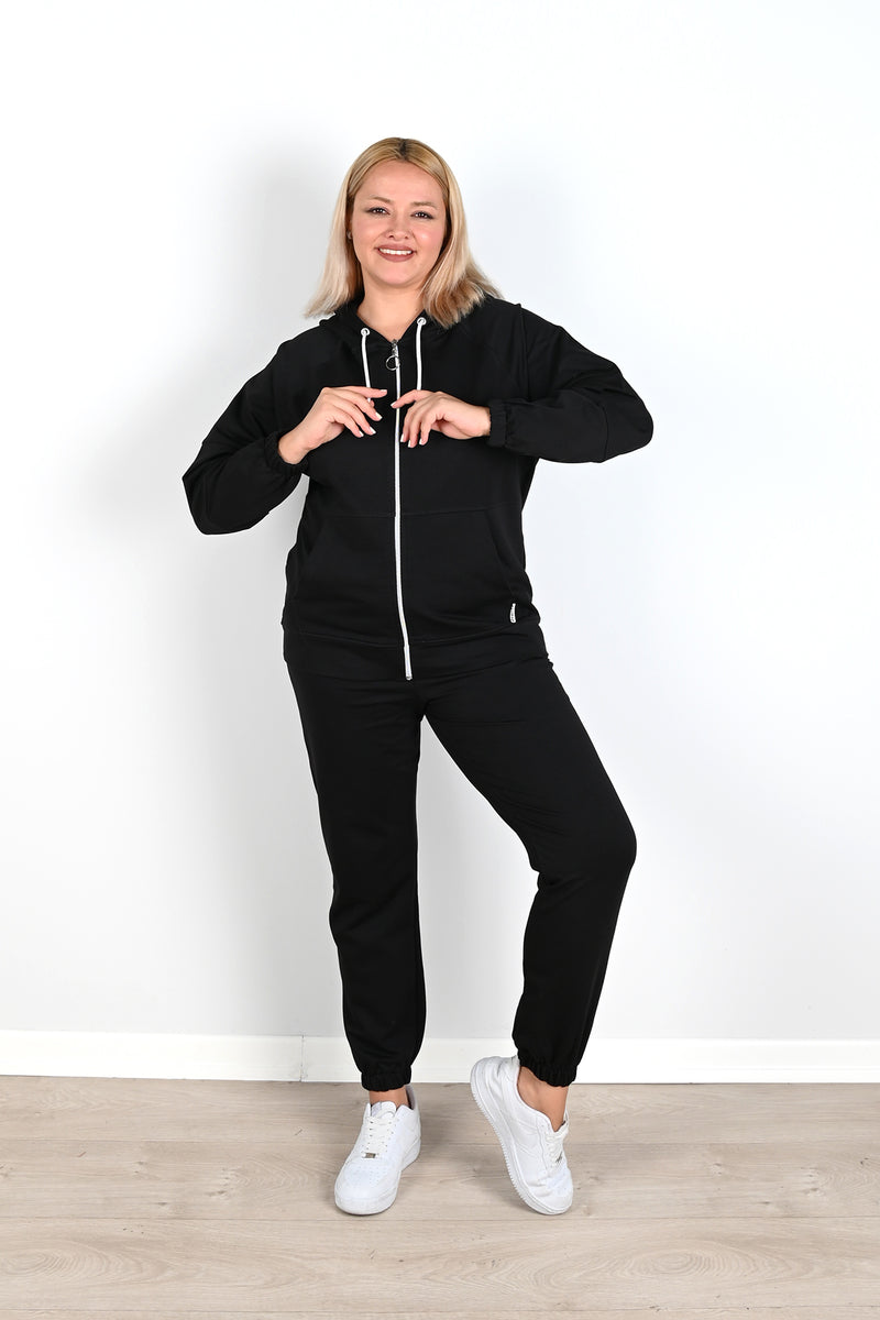 Kadın Büyük Beden Lastikli Eşofman Takımı 8044-24