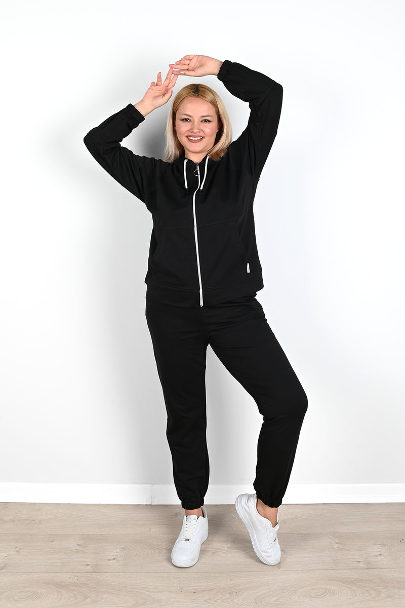 Kadın Büyük Beden Lastikli Eşofman Takımı 8044-24