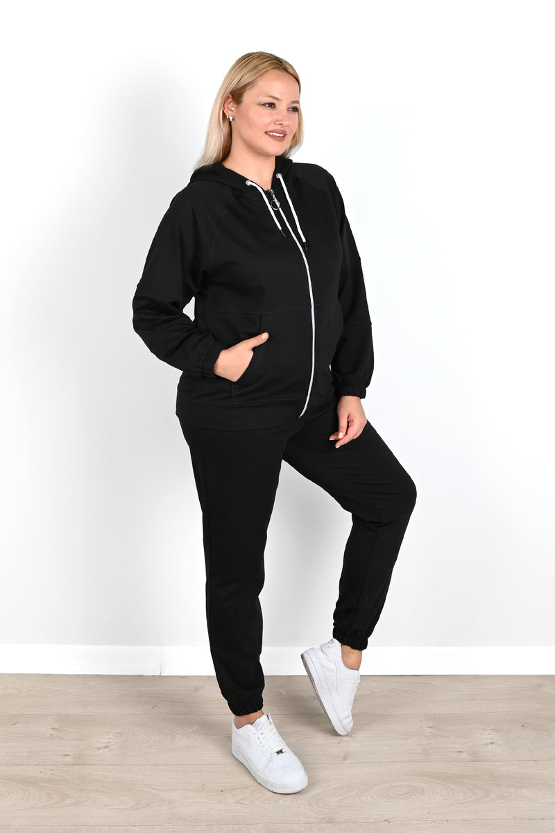 Kadın Büyük Beden Lastikli Eşofman Takımı 8044-24