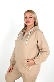 Kadın Büyük Beden Lastikli Eşofman Takımı 8044-24