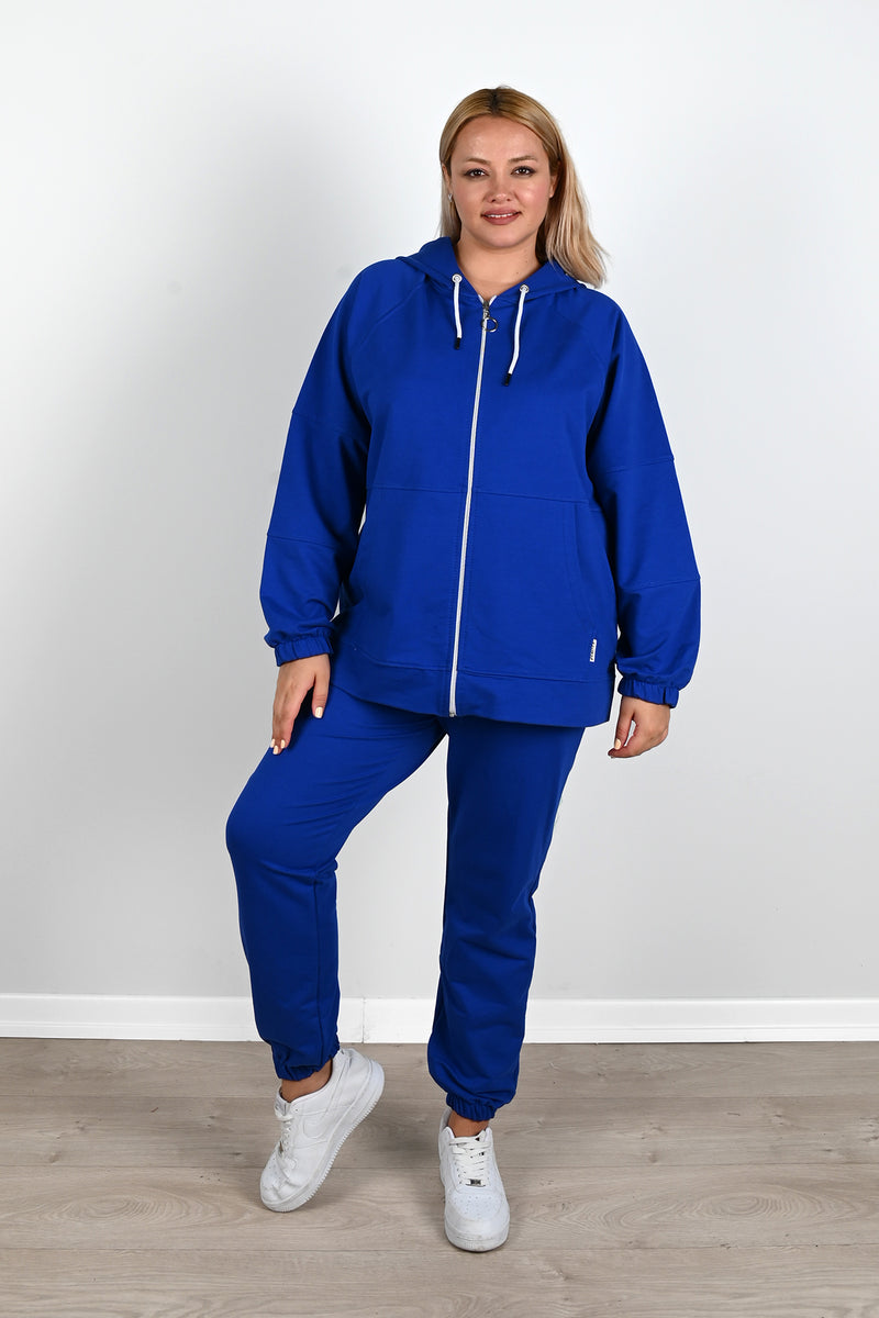 Kadın Büyük Beden Lastikli Eşofman Takımı 8044-24