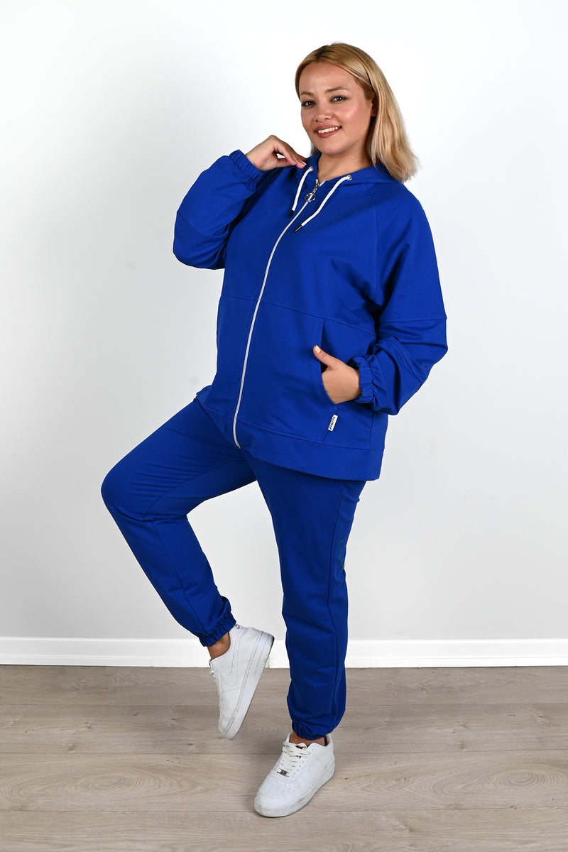 Kadın Büyük Beden Lastikli Eşofman Takımı 8044-24