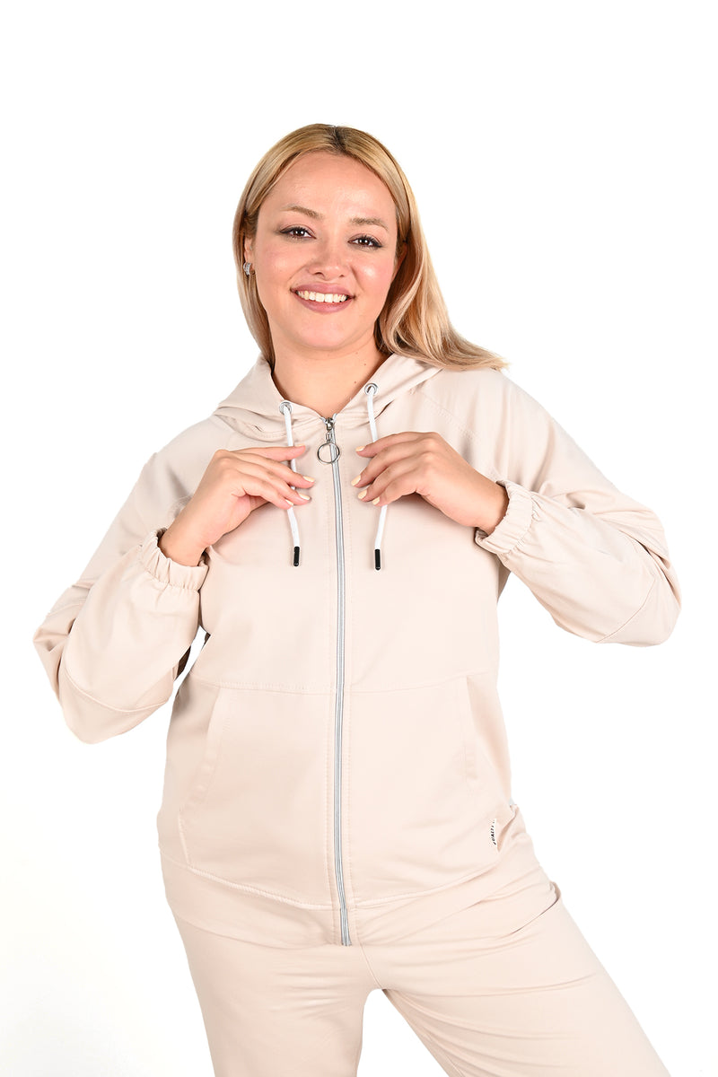 Kadın Büyük Beden Lastikli Eşofman Takımı 8044-24