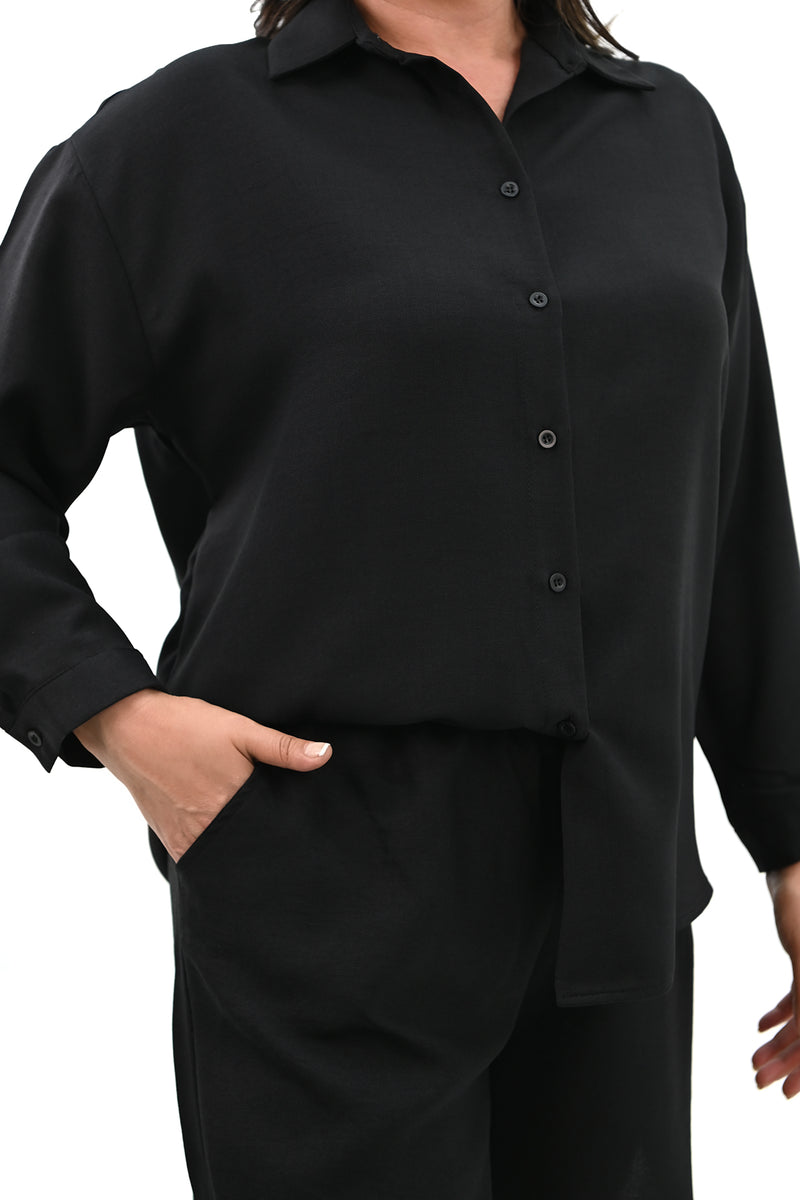 Kadın Büyük Beden Şortlu Keten Takım 8121-25