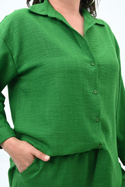 Kadın Büyük Beden Şortlu Keten Takım 8121-25