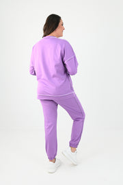 Kadın Büyük Beden Ters Dikişli Eşofman Takımı 8082