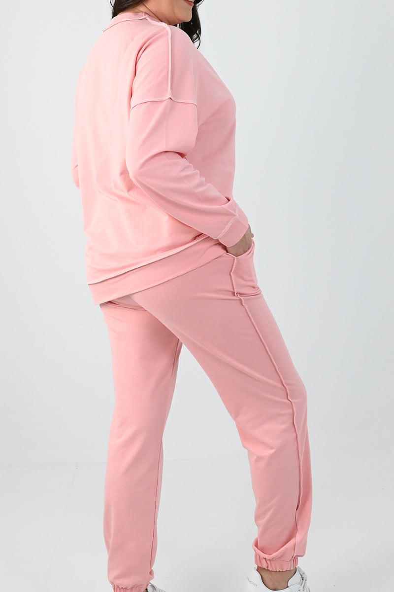 Kadın Büyük Beden Ters Dikişli Eşofman Takımı 8082