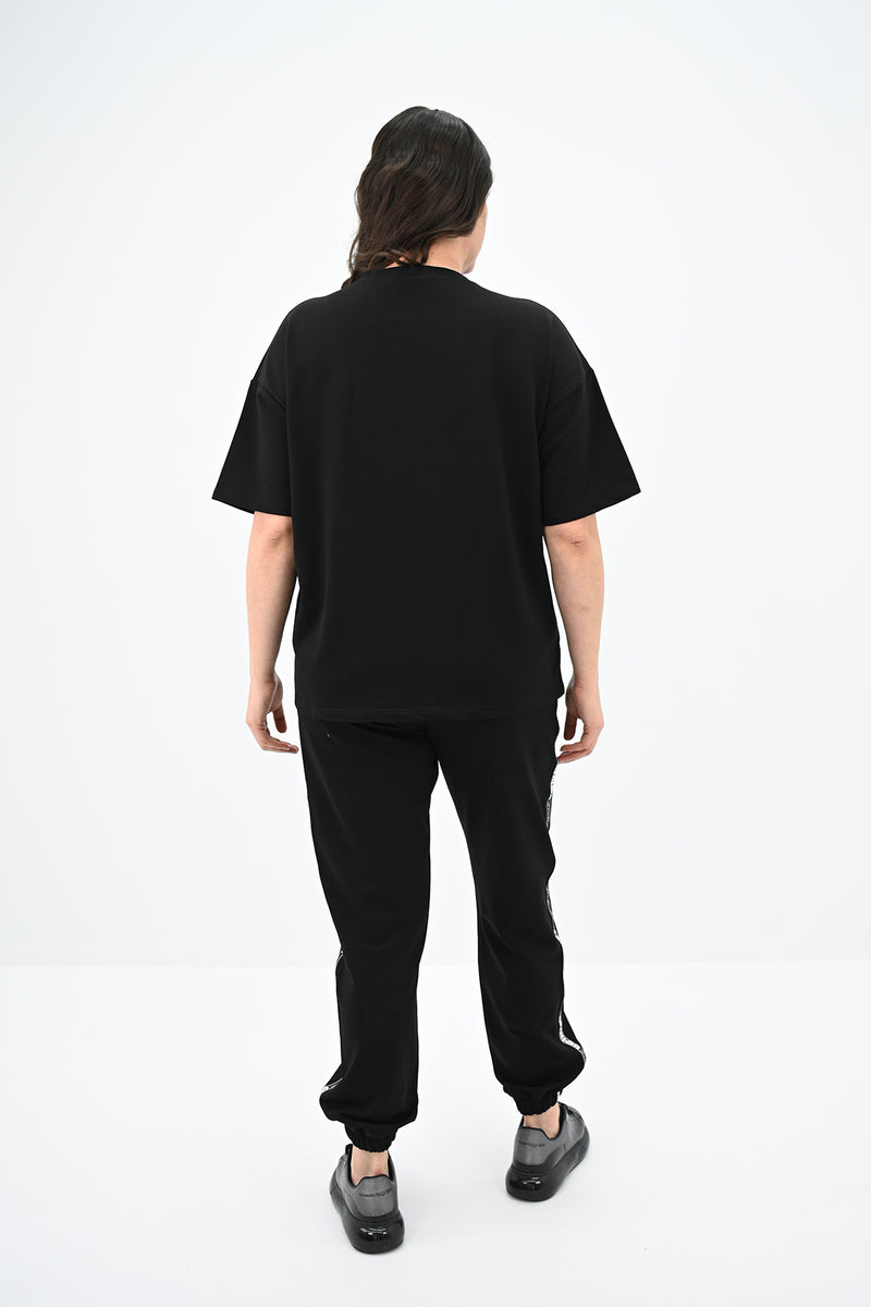 Kadın Büyük Beden Yan Şerit Detaylı Eşofman Takımı 8088-24