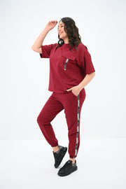Kadın Büyük Beden Yan Şerit Detaylı Eşofman Takımı 8088-24