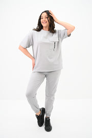 Kadın Büyük Beden Yan Şerit Detaylı Eşofman Takımı 8088-24