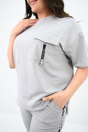 Kadın Büyük Beden Yan Şerit Detaylı Eşofman Takımı 8088-24